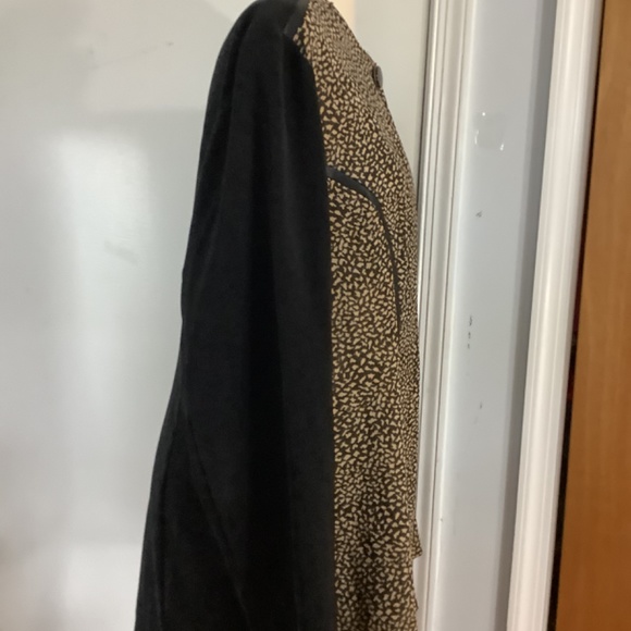 VINTAGE DESIGN TODAYS JACKET 1X BLACK WITH ANIMAL PRINT BUTTON FRONT MADE IN USA - Picture 4 of 11